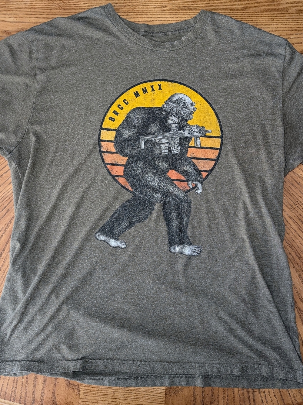 Men's Green Graphic Tee Black Rifle Coffee, Tactical Bigfoot